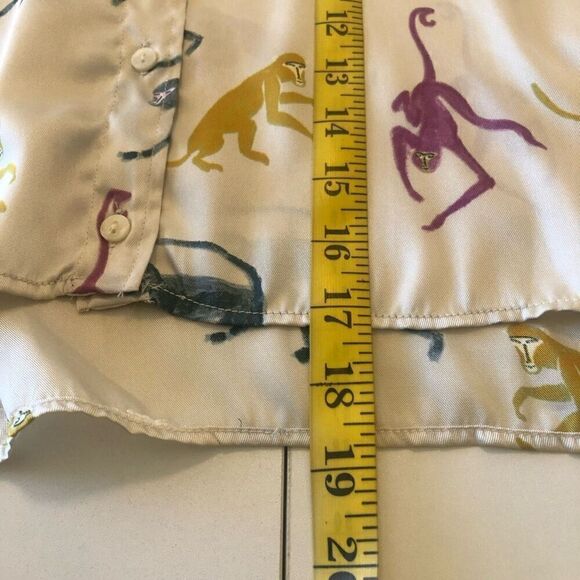 Zara Pastel Monkey Print Cropped Swing top Size S - Picture 13 of 13